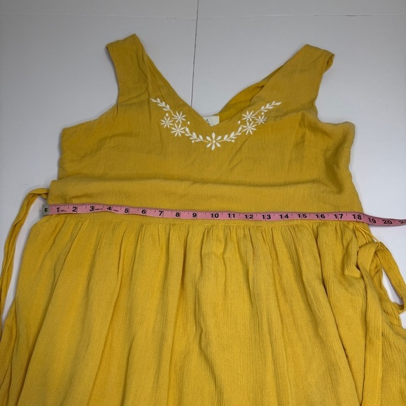 Joie Mustard Yellow Embroidered Tiered Maxi Dress Size 12 - Picture 5 of 7